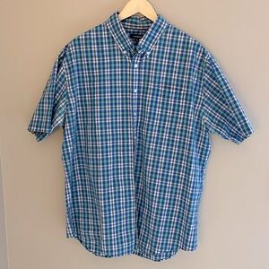 Croft & Barrow Mens Short‎ Sleeve Button Down Shirt Blue Size XL